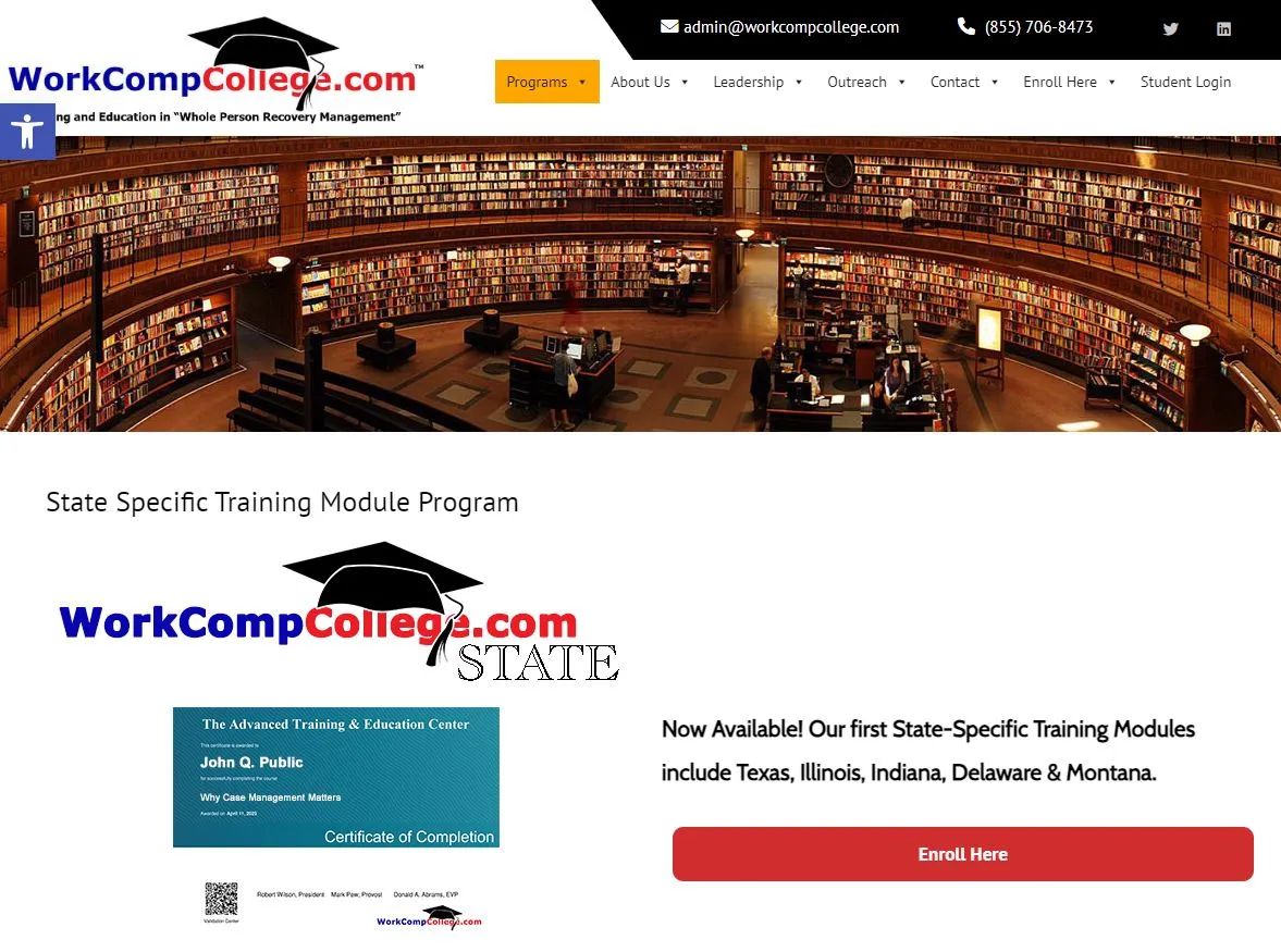 WorkCompCollege.com State Specific Training